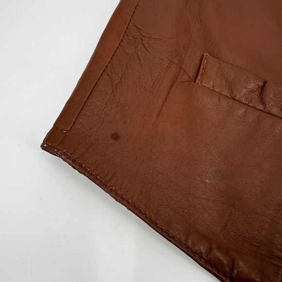 Scully Mens Genuine Leather Western Vest Brown Size 40 Pockets Button Front - Picture 4 of 14